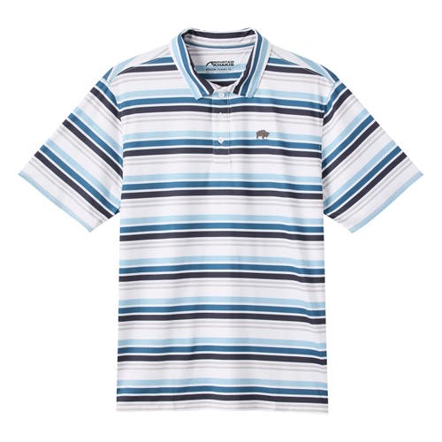 Mountain Khakis Roan Stripe Performance Polo In Spring Water