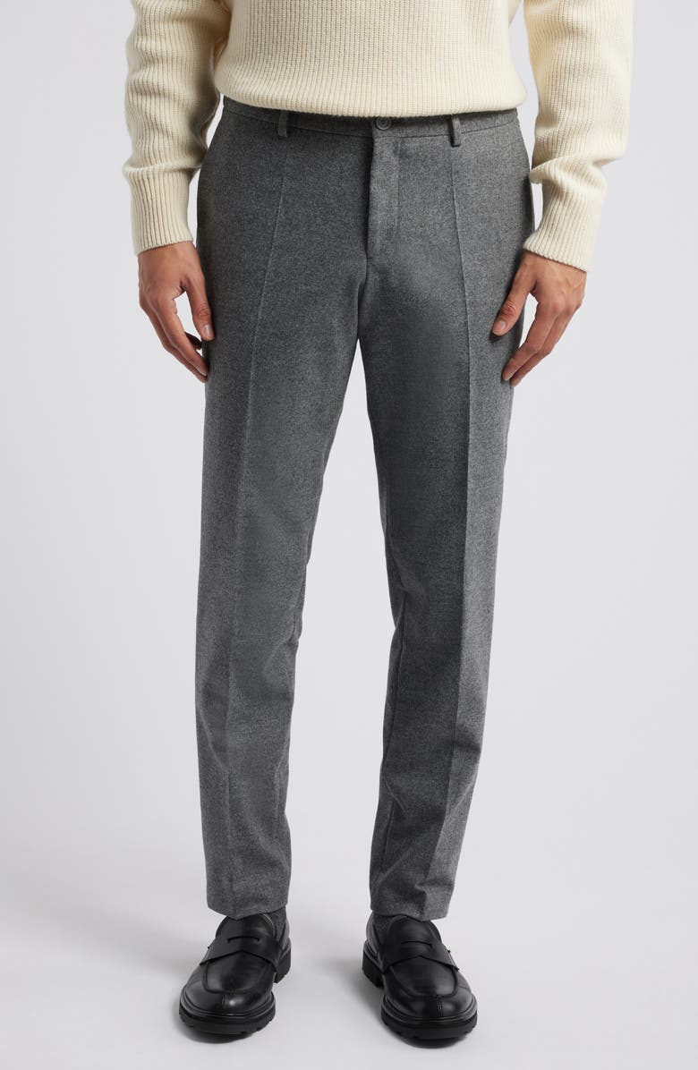 BOSS Slim Fit Performance Tech Flannel Trousers, Main, color, 