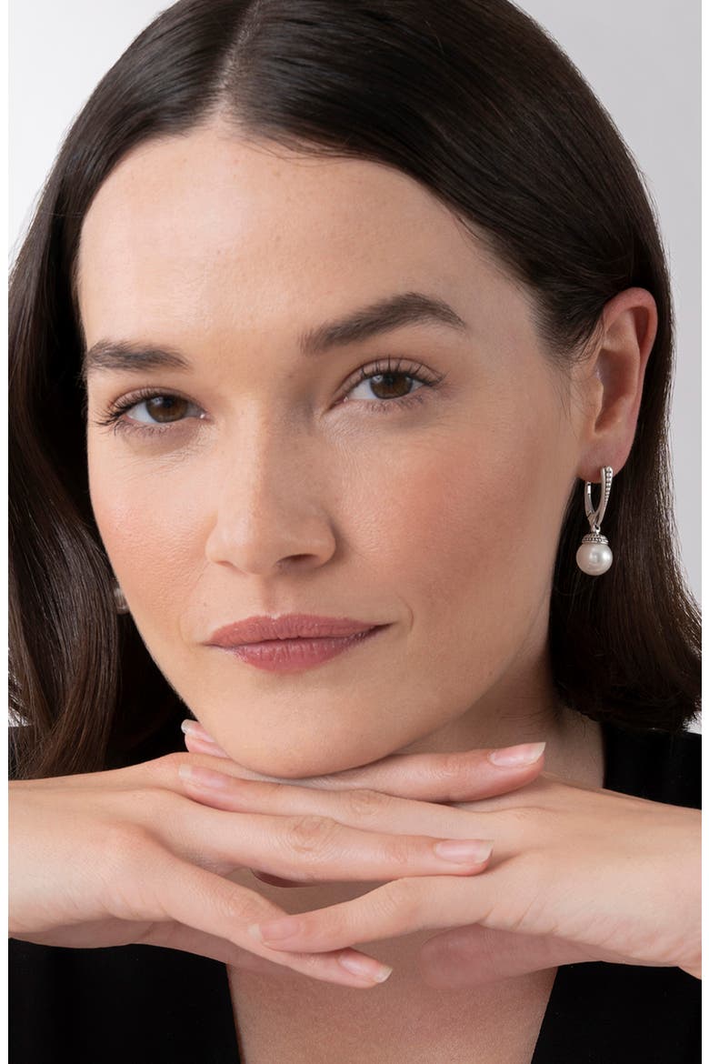Luna Freshwater Pearl Drop Earrings, Alternate, color, SILVER/ PEARL