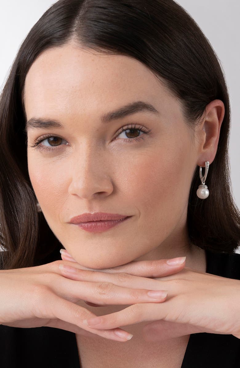 LAGOS Luna Freshwater Pearl Drop Earrings, Alternate, color, Silver/ Pearl