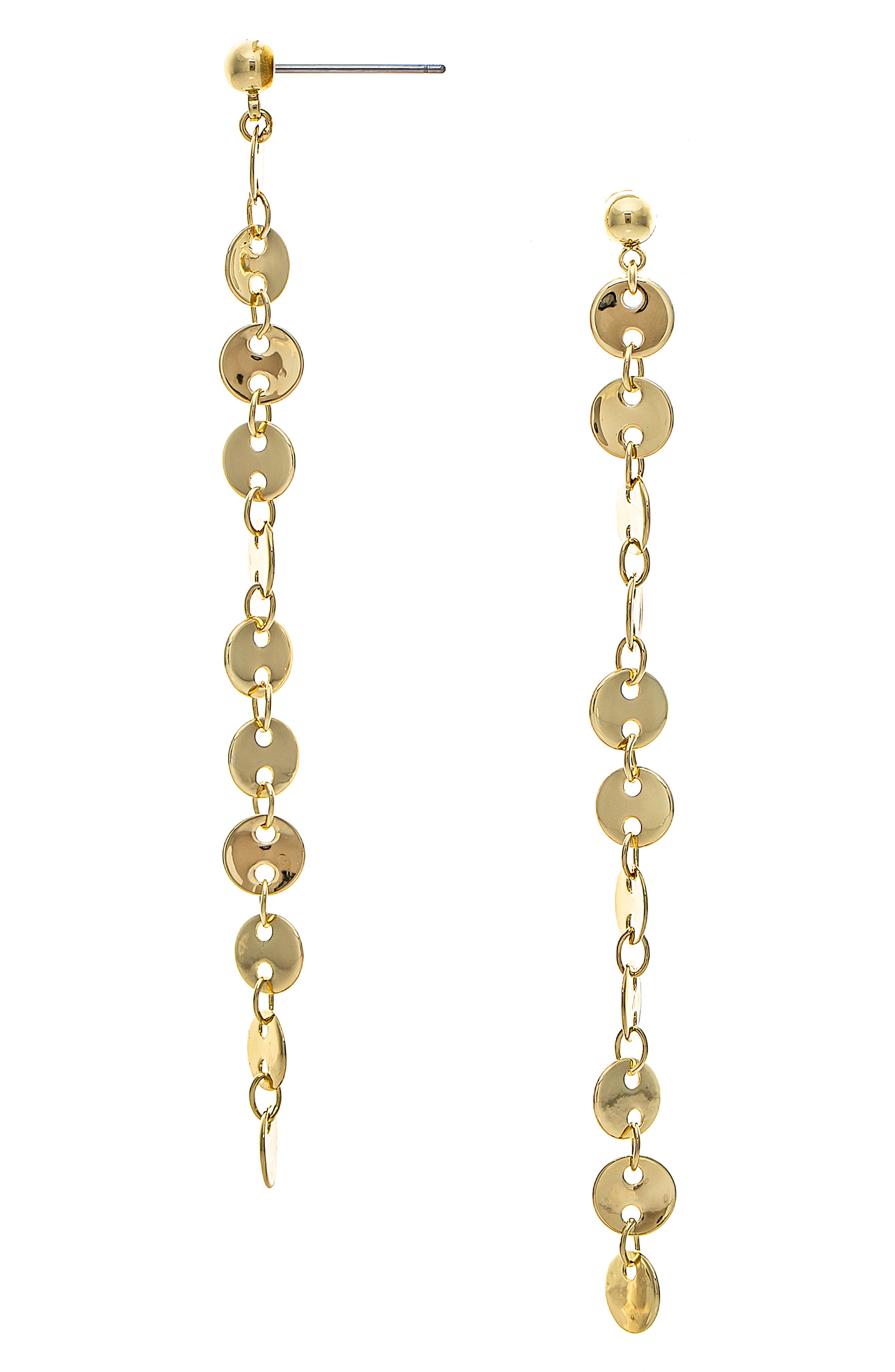 Polished Disc Linear Earrings