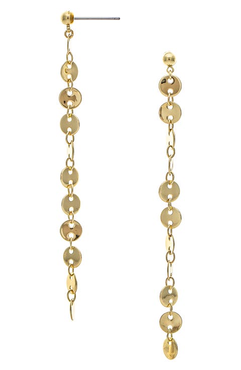 Polished Disc Linear Earrings