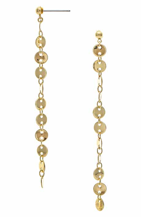 Polished Disc Linear Earrings
