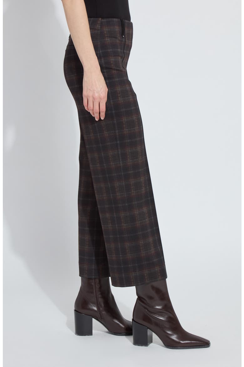 Livia Plaid High Waist Crop Wide Leg Ponte Pants, Alternate, color, DUBLIN PLAID