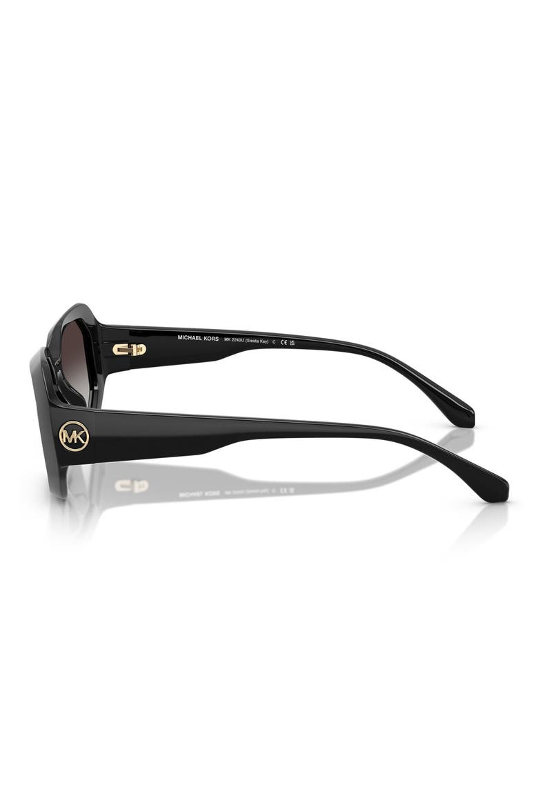 54mm Gradient Geometric Sunglasses, Alternate, color, BLACK / DARK GREY GRADIENT