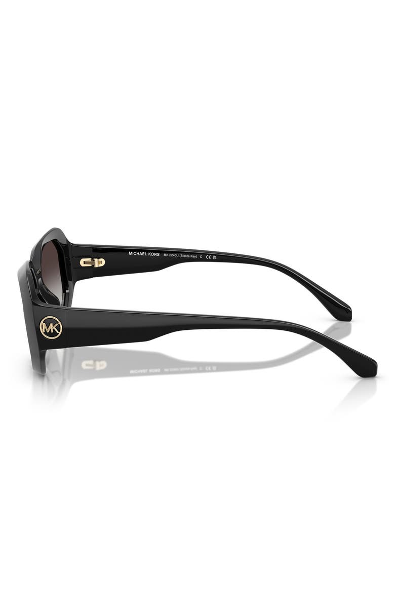 Michael Kors 54mm Gradient Geometric Sunglasses, Alternate, color, Black / Dark Grey Gradient