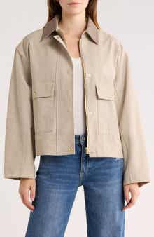 rag & bone Nessa Faux Leather Collar Coat