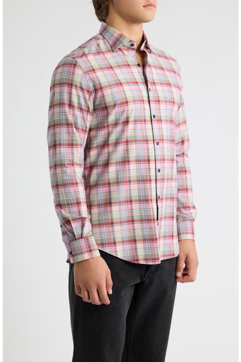 Rover Plaid Long Sleeve Button-Up Shirt, Alternate, color, CABO
