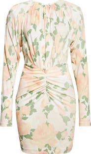 Stella McCartney Peony Print Long Sleeve Minidress