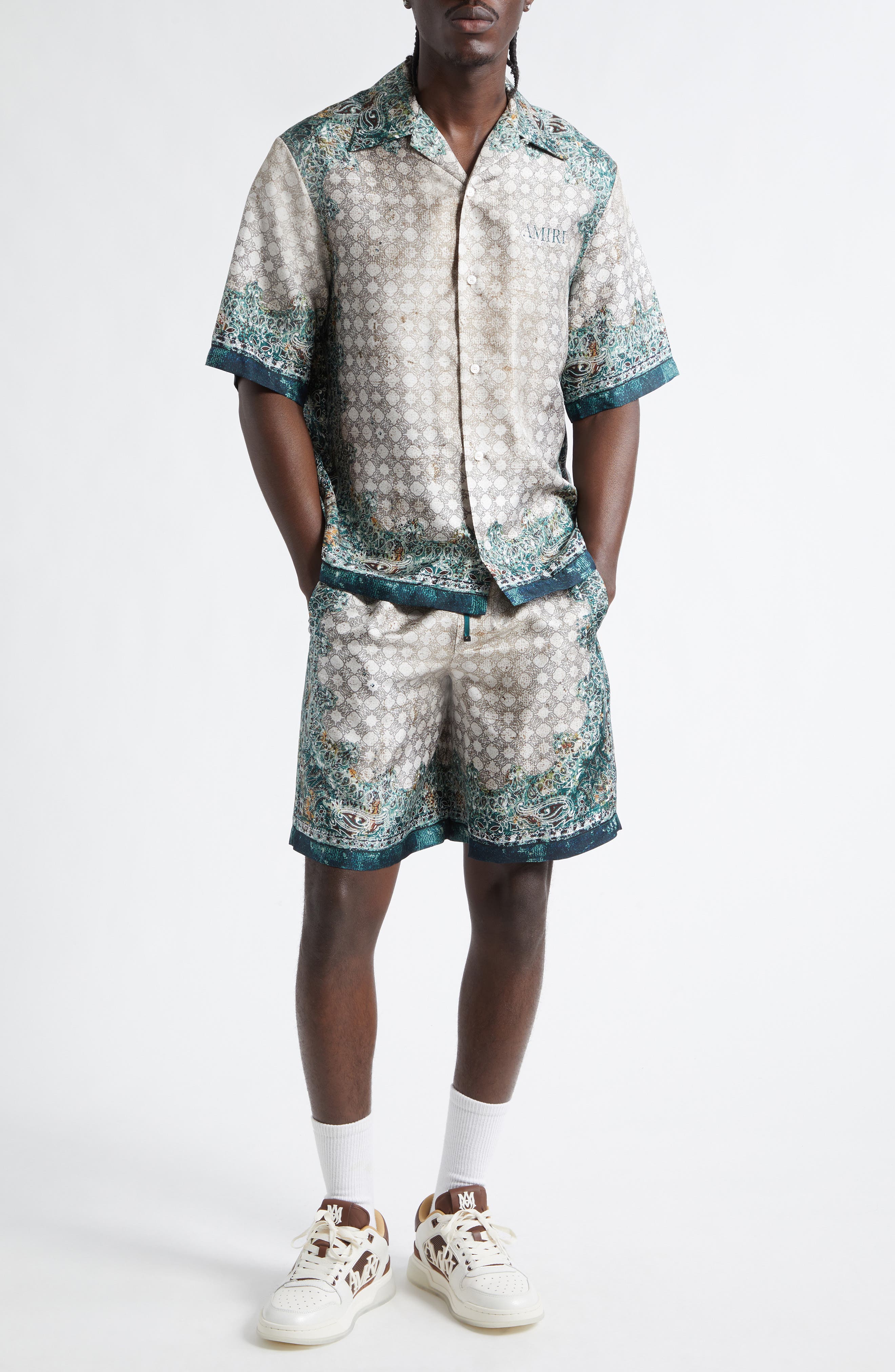 Monogram Bandana Print Silk Bowling Shirt - image 2