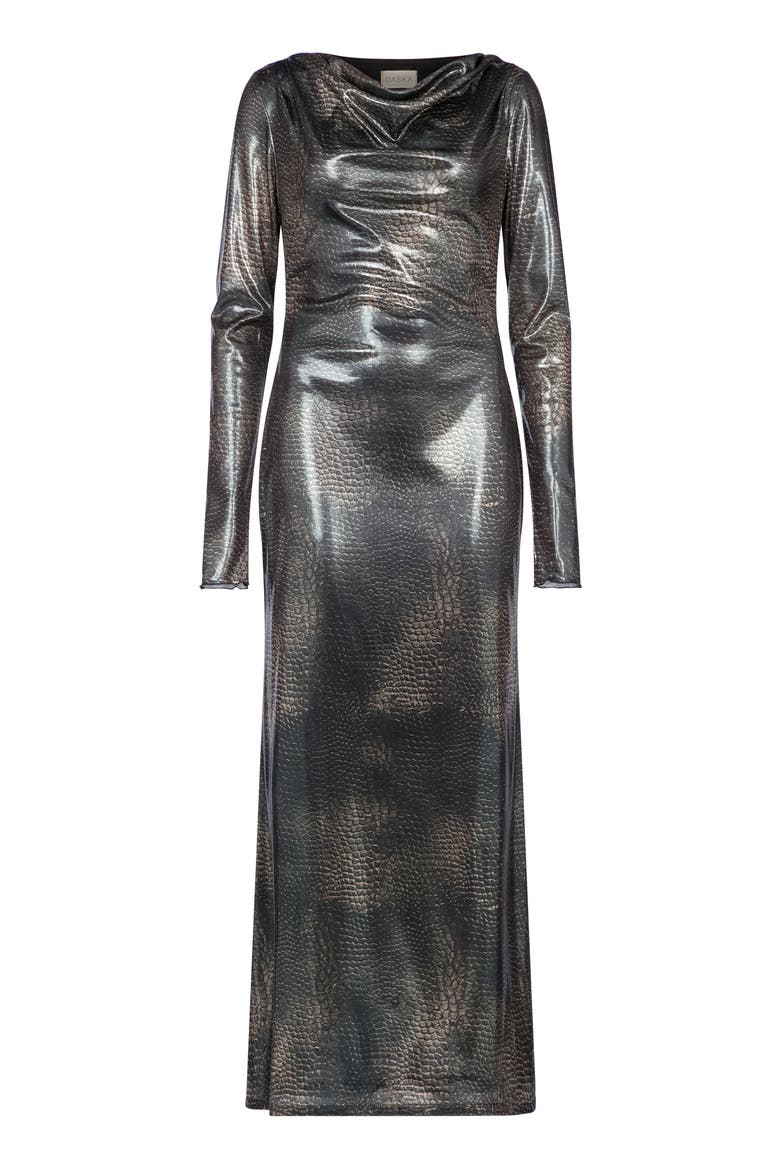 Alasia Dress, Alternate, color, Silver Print