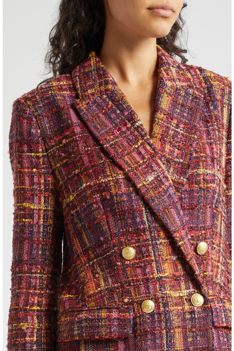 Aimee Relaxed Fit Double Breasted Blazer, Alternate, color, REDPINK M