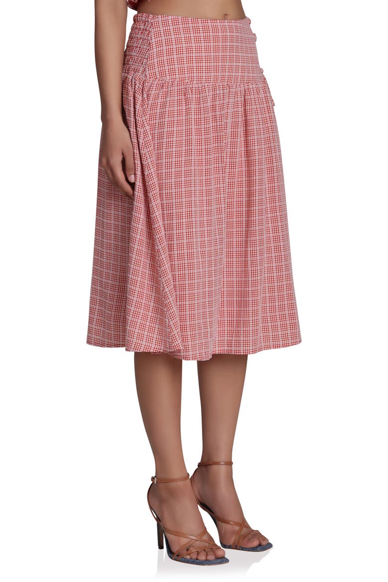 Print Side Tie Skirt, Alternate, color, CREAM-RED MULTI