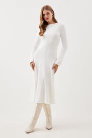 Karen Millen Knit Wool Look Full Skirt Midi Dress