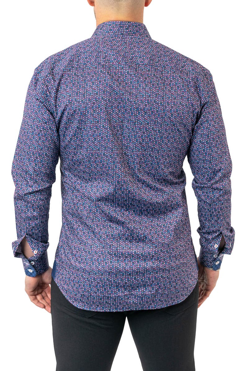 Maceoo Einstein Stretchchain 60 Multi Contemporary Fit Button-Up Shirt, Alternate, color, Purple