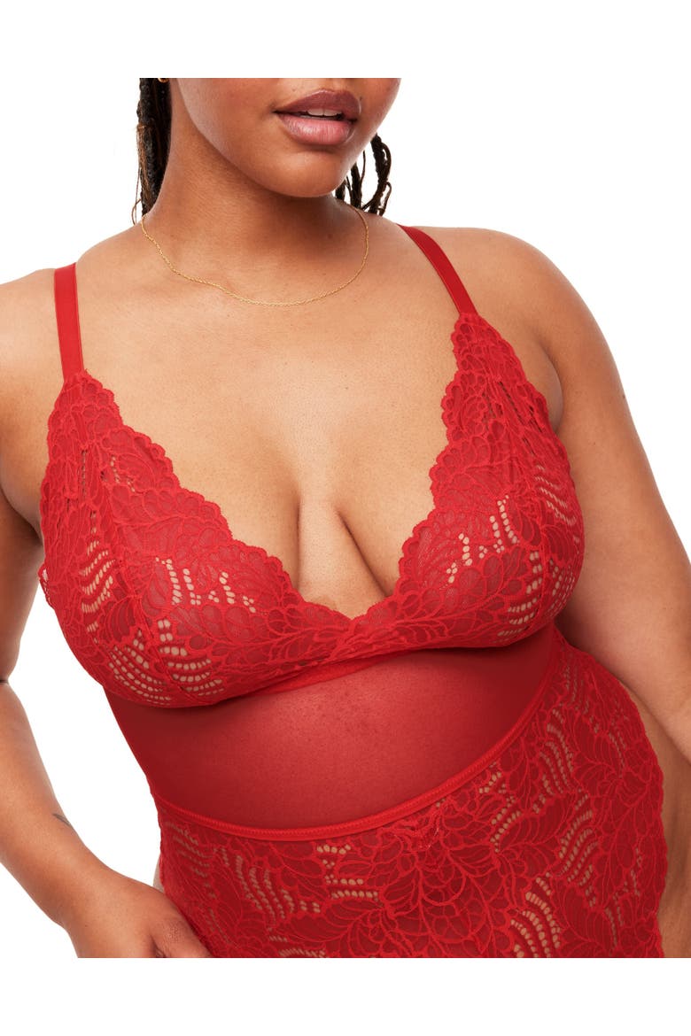 Zora Bodysuit Lingerie, Alternate, color, Dark red