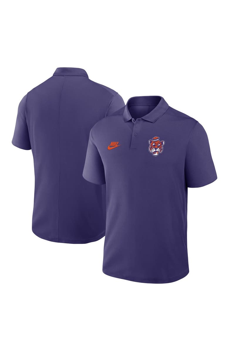 Nike Men's Nike Purple Clemson Tigers Primetime Victory Legacy Vault Logo Performance Polo, Alternate, color, 
