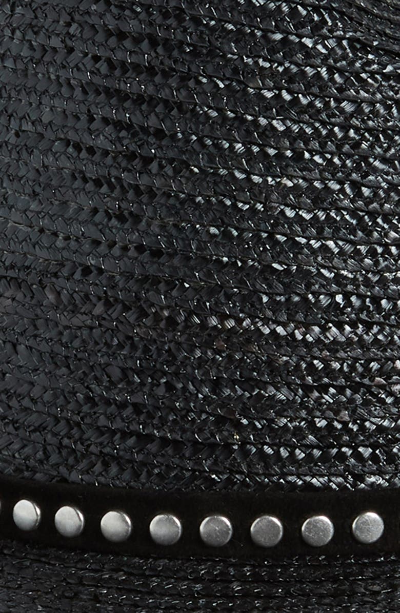 Saint Laurent Studded Cowboy Straw Hat, Alternate, color,