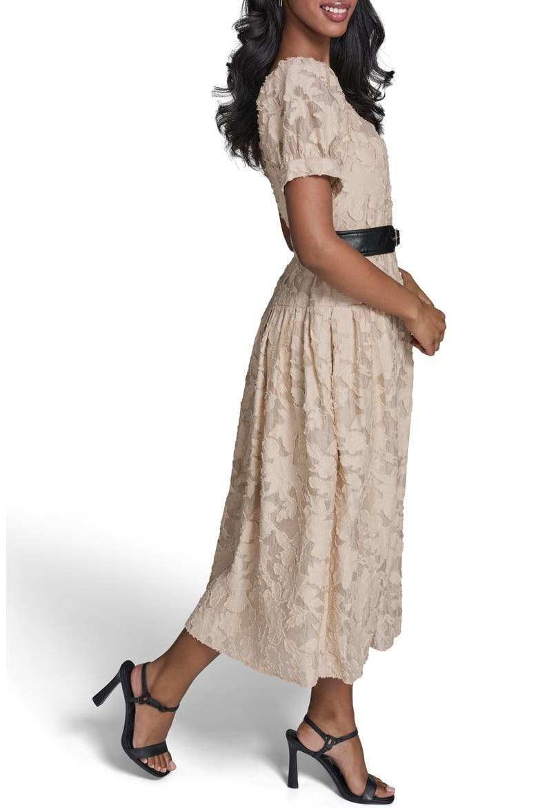 Belted Lace Midi Dress, Alternate, color, FRENCH BEIGE