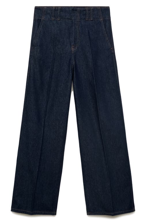 Mango Wide Leg Trouser Jeans In Blue