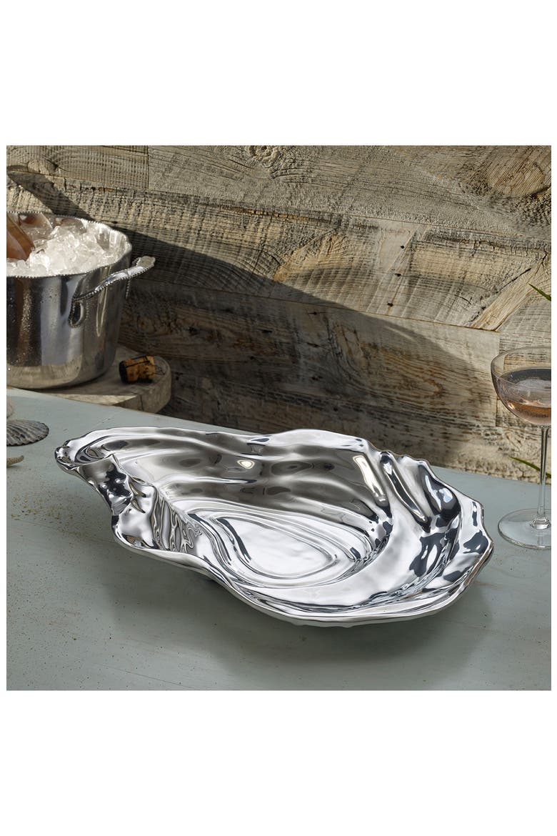 Ocean Oyster Bowl, Alternate, color, SILVER