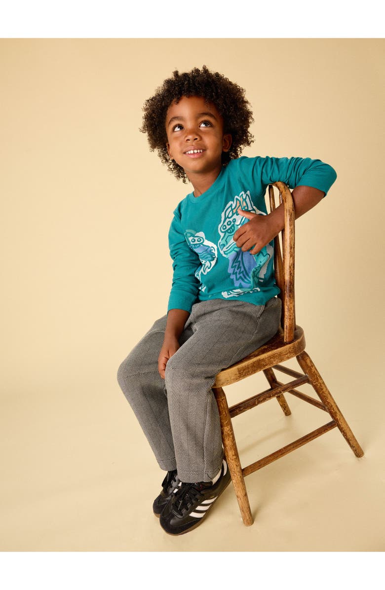 Tea Collection Barrel Leg Trousers, Alternate, color, Herringbone