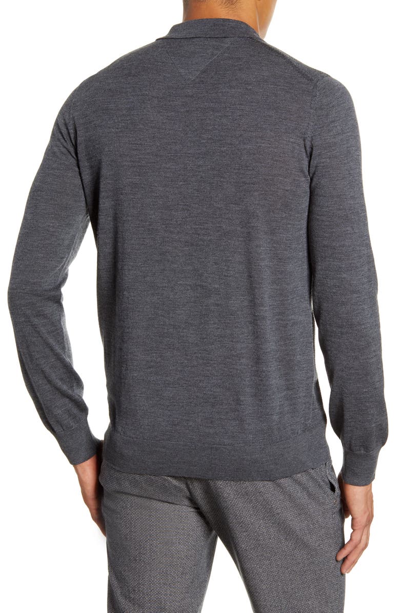 Brax Pierre Honeycomb Merino Wool Long Sleeve Polo, Alternate, color, 