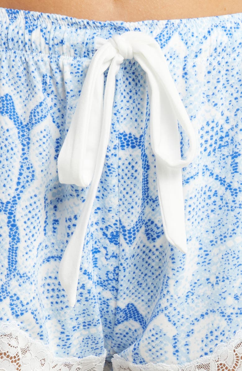 PJ Salvage Snakey Lace Trim Pajama Shorts, Alternate, color, 