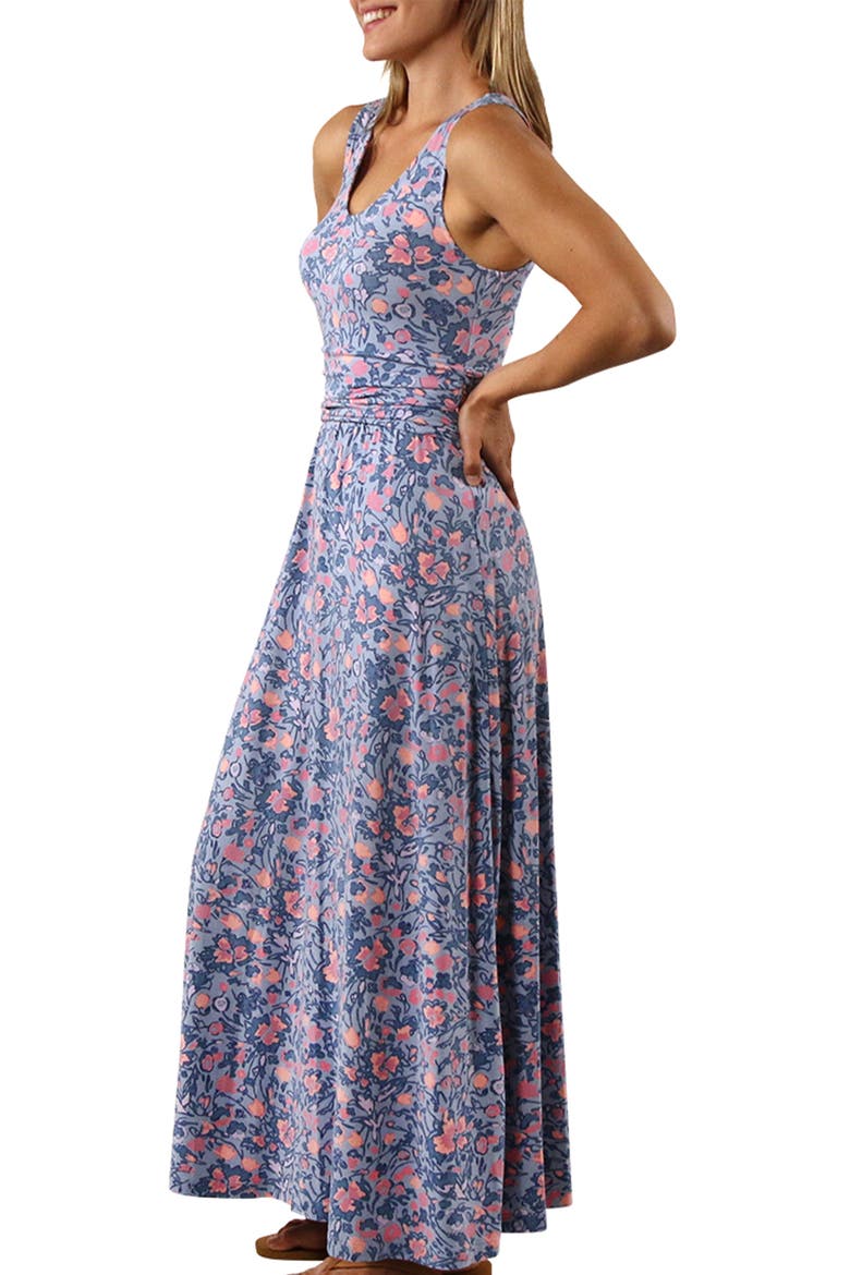 V-Neck Maxi Dress, Alternate, color, Moon Dust Wildflower