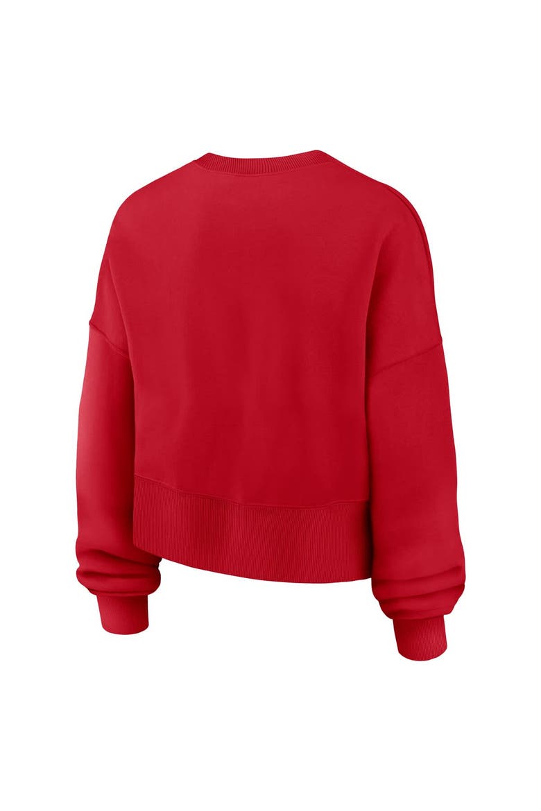 Women's Nike Red Texas Rangers Oversized High Hip Pullover Sweatshirt, Alternate, color, Red