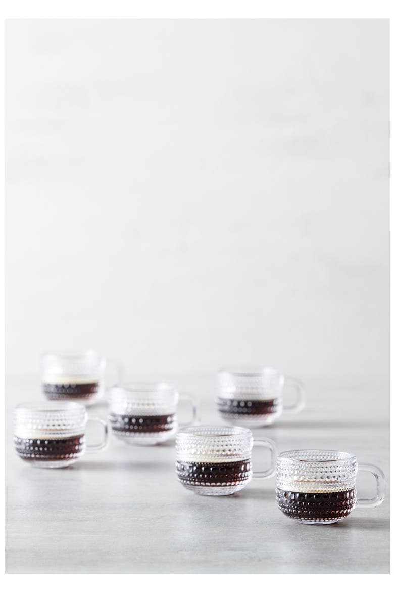 Jupiter Set of 6 Espresso Cups, Alternate, color, CLEAR
