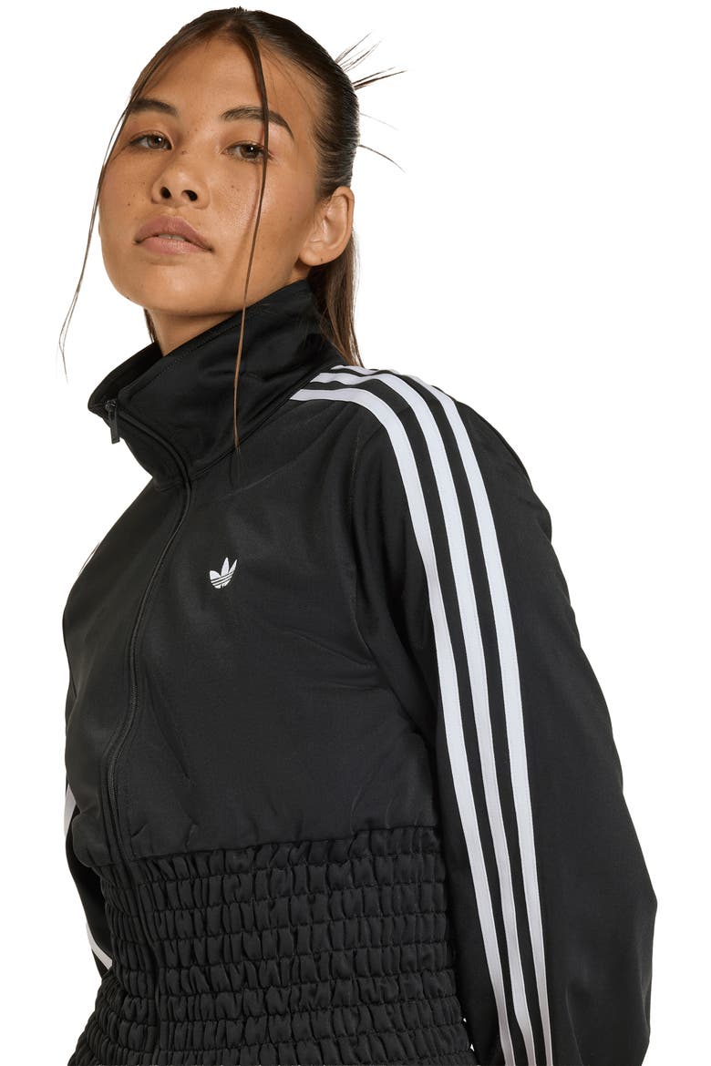 Smocked Firebird Track Jacket, Alternate, color, BLACK