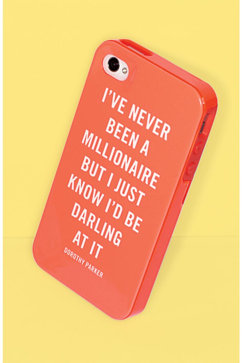 'millionaire quote' iPhone 5 & 5S case, Alternate, color, FLO CORAL/CREAM