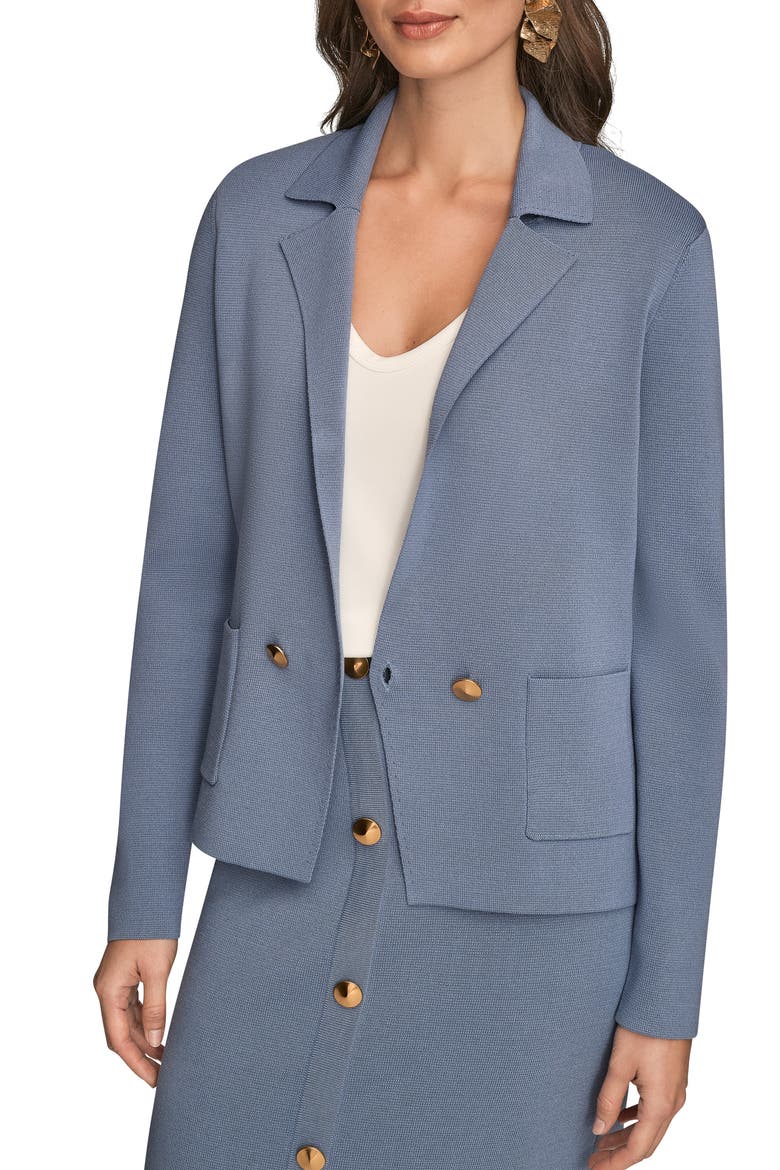 Double Breasted Sweater Blazer, Alternate, color, TEMPEST