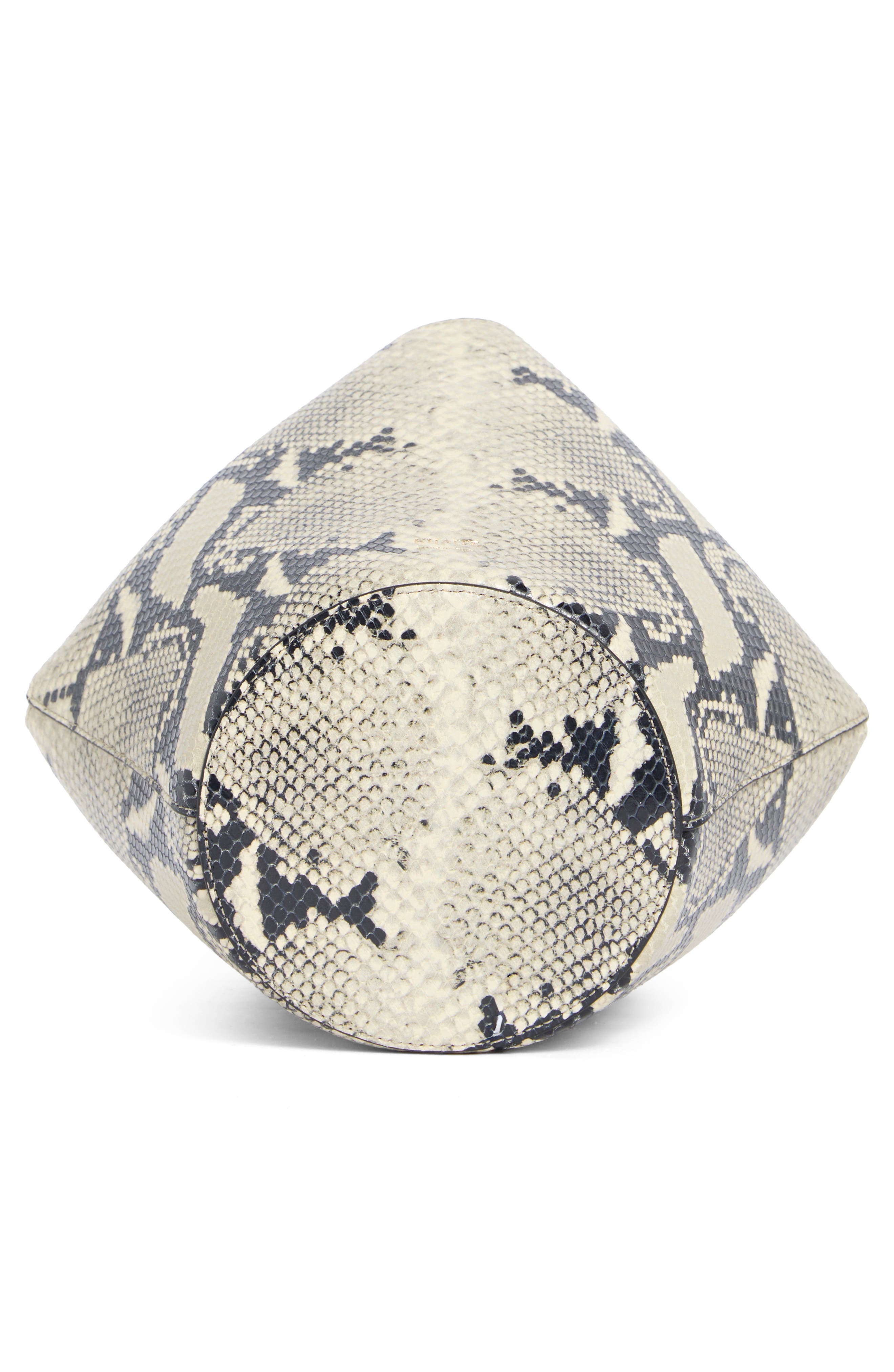 Khaite Mini Lotus Snakeskin Embossed Leather Tote Bag, Alternate, color, 121 Natural