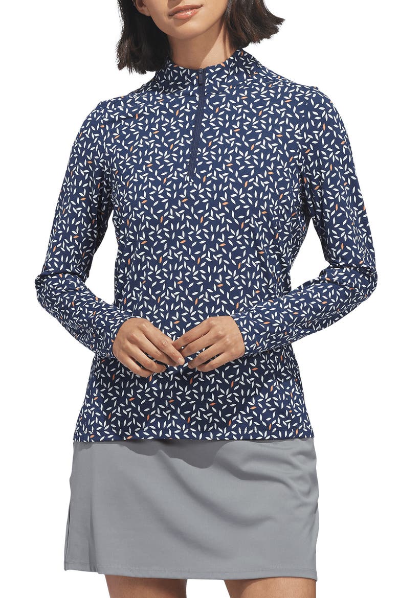 Ultimate365 Quarter-Zip Long Sleeve Performance Top, Main, color, BLUE DUSKY ORANGE