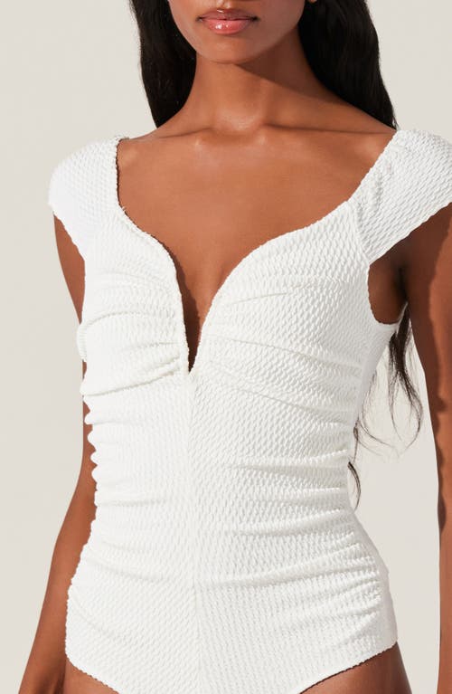 Astr The Label Ninette Textured Bodysuit In White