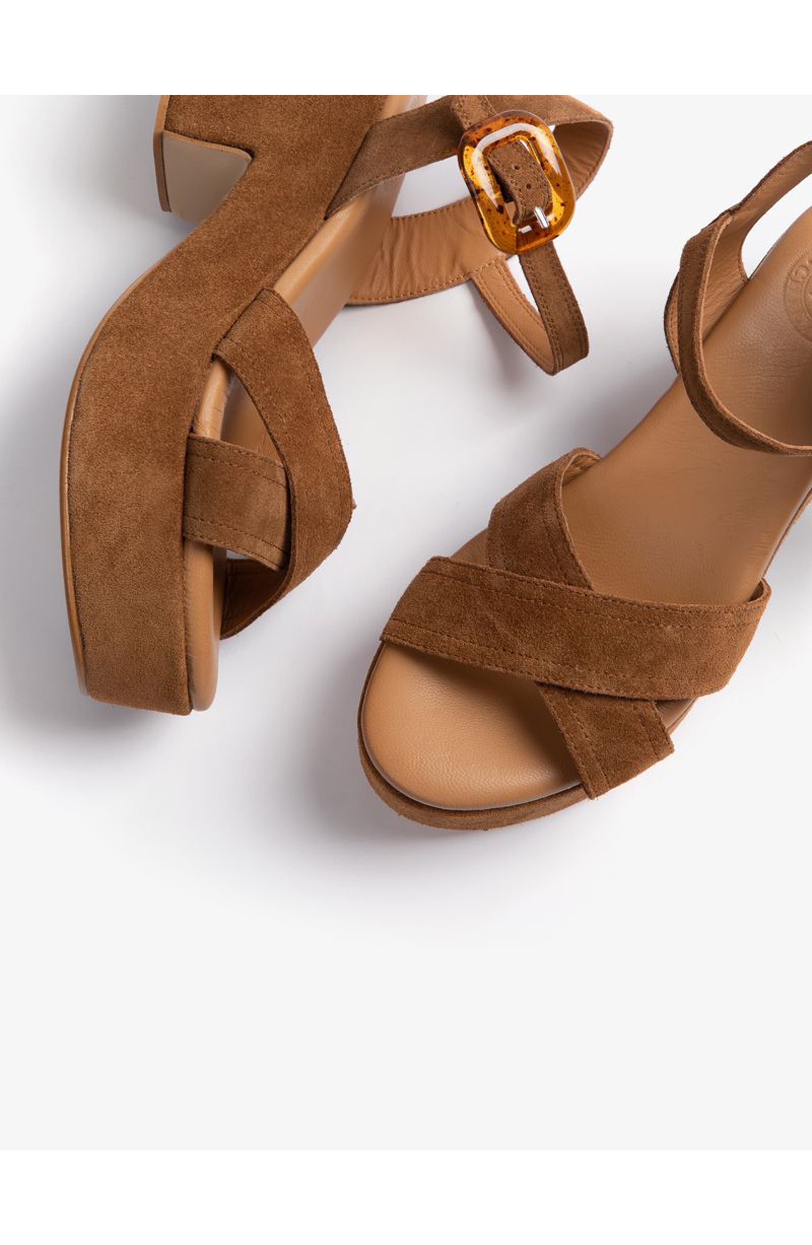 Penelope Chilvers Bella Ankle Strap Platform Sandal, Alternate, color, Peat