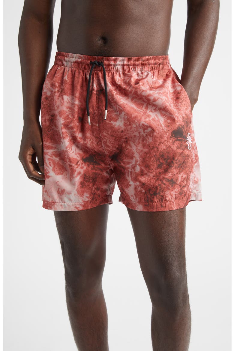 Ingo Swim Trunks, Main, color, ACID RED