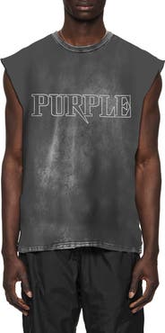 PURPLE BRAND Textured Cotton Muscle Tee