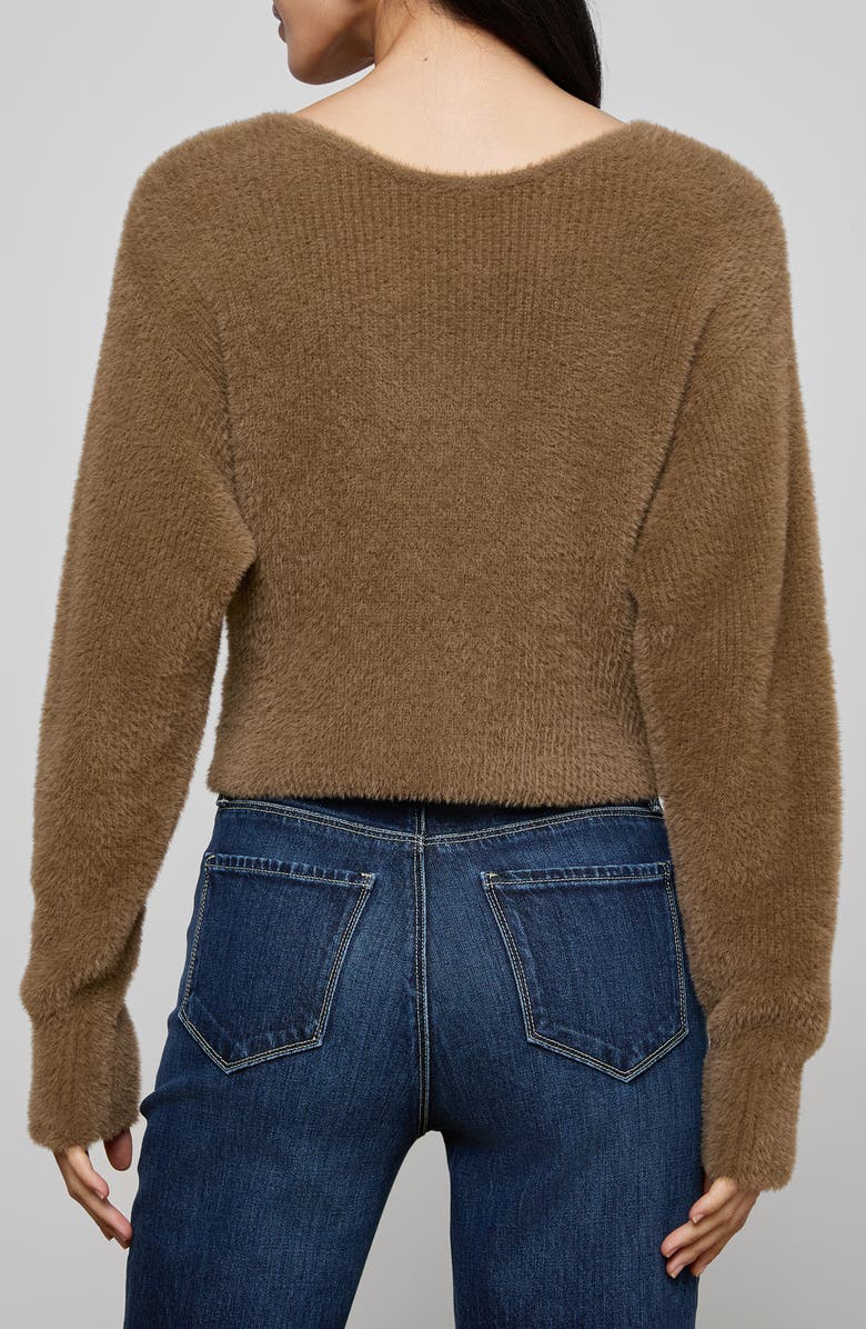 L'AGENCE Antonella Surplice Neck Sweater, Alternate, color, Driftwood