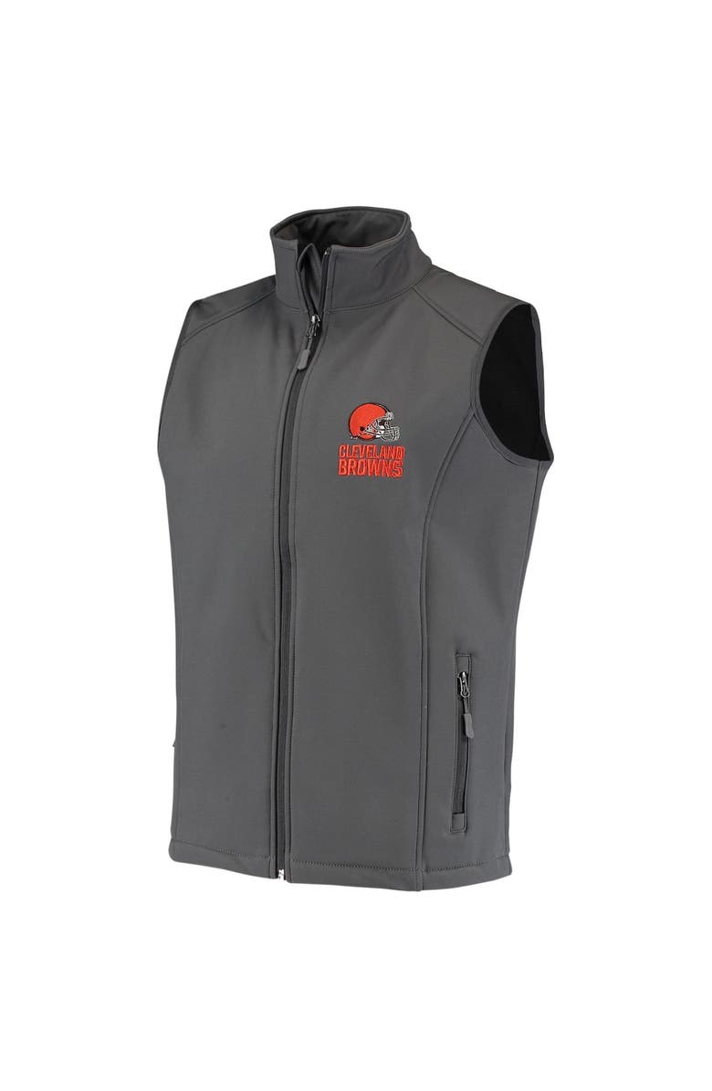 DUNBROOKE Men's Dunbrooke Charcoal Cleveland Browns Circle Archer Softshell Full-Zip Vest, Alternate, color, Charcoal
