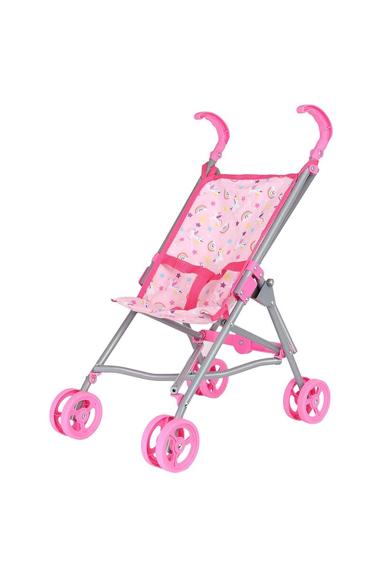Doll Stroller Metal Fold Umbrella Stroller For Realistic Pretend Play, Main, color, Multicolored