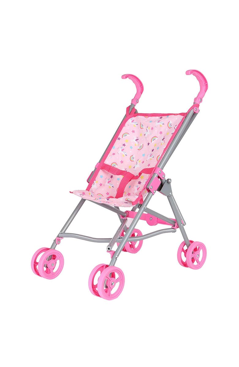 Dream Collection Doll Stroller Metal Fold Umbrella Stroller For Realistic Pretend Play, Main, color, Multicolored