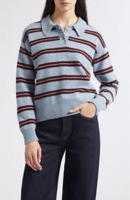 &Daughter Edie Striped Wool Polo Sweater