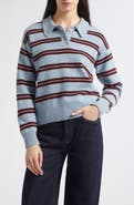 &Daughter Edie Striped Wool Polo Sweater