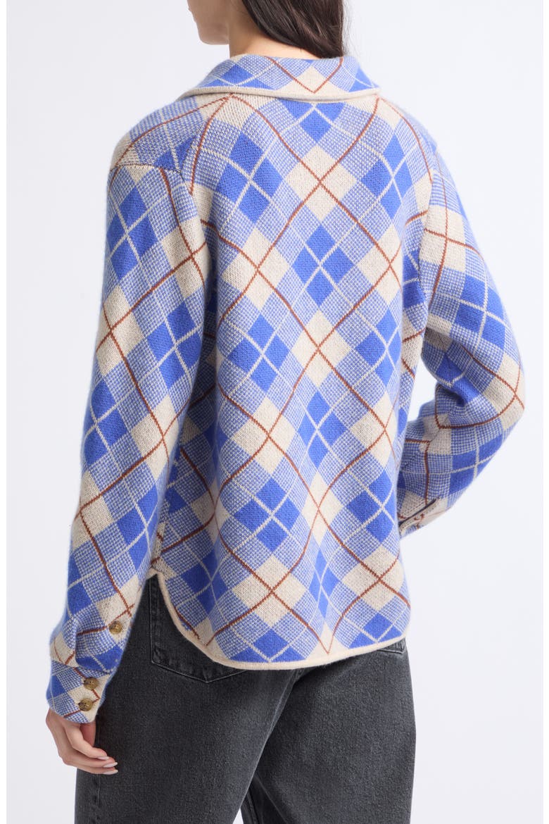 Dylan Plaid Cashmere Shirt, Alternate, color, RESERVOIR COMBO