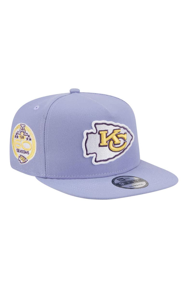 New Era Men's New Era Lavender Kansas City Chiefs Bloom A-Frame 9FIFTY Snapback Hat, Main, color, Lavender