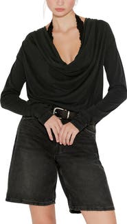 Free People Jane Cowl Neck Long Sleeve Top