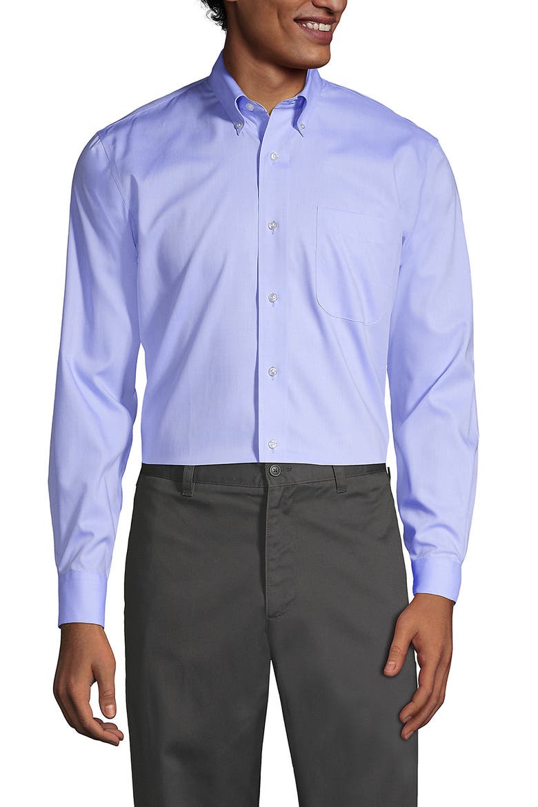 School Uniform  Long Sleeve No Iron Pinpoint Dress Shirt, Main, color, Blue